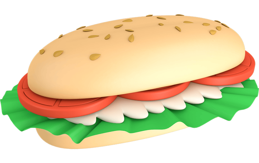 元素3D立体C4D美食零食汉堡