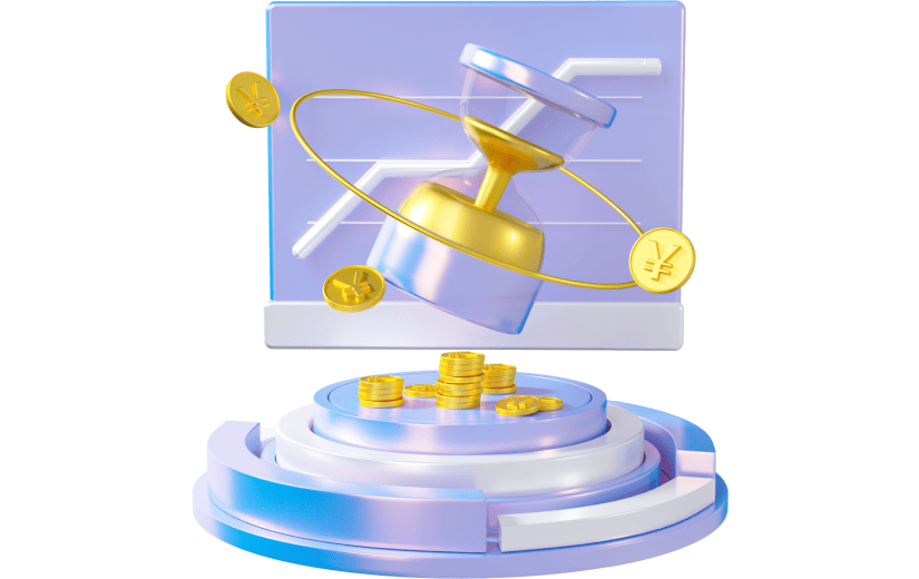3D元素卡通金融沙漏数据