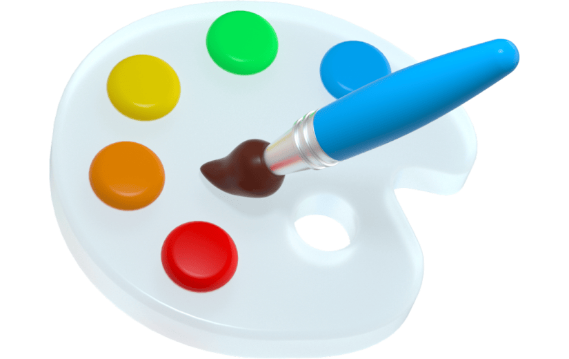 3d创意磨砂玻璃质感颜料盘