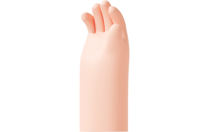 元素C4D立体粉色卡通手势