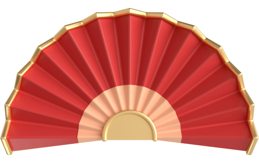 元素卡通3D折扇