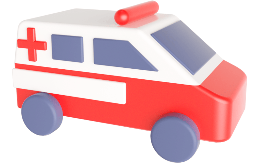 元素卡通3D救护车