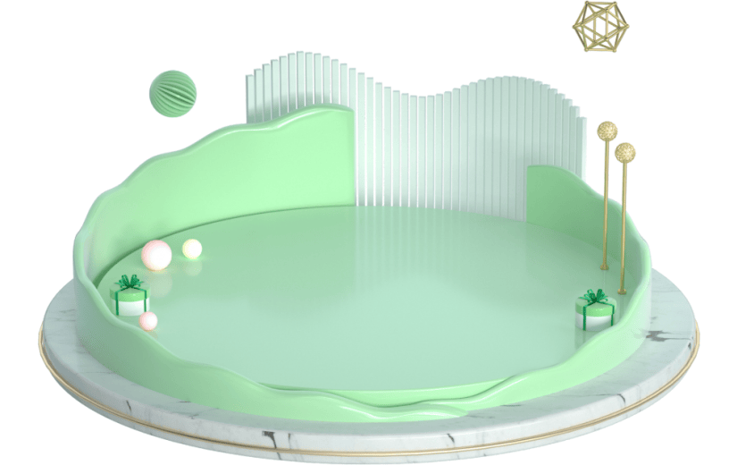 3d创意电商购物绿色展台底座