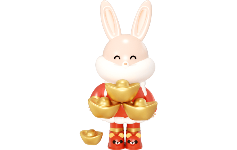 元素3D 冬季服饰卡通兔