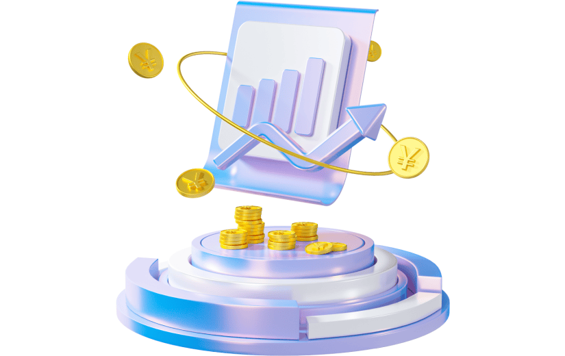 3D元素卡通金融数据