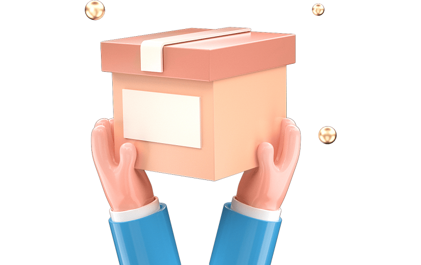 3D双十一快递运输手捧快递3D元素