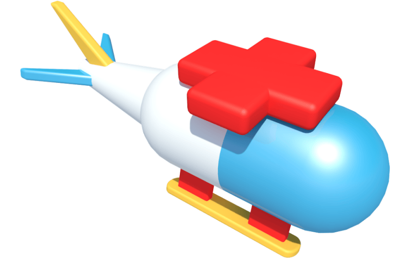 元素卡通3D救护直升机