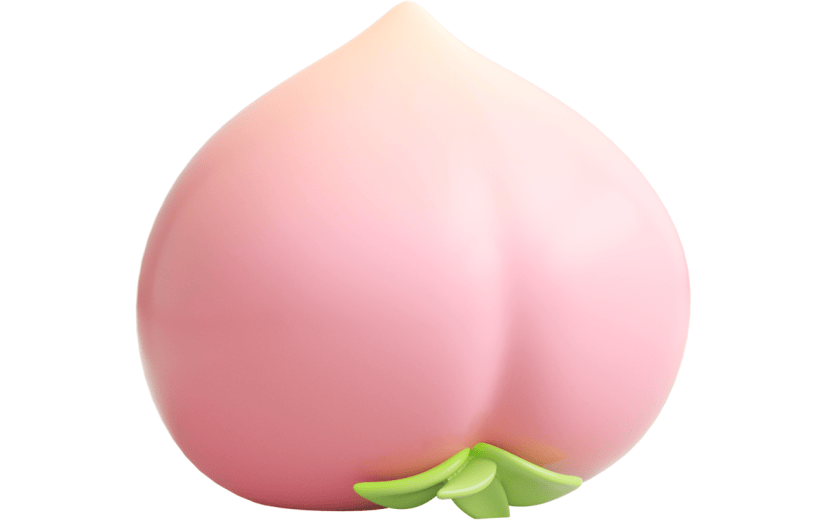 元素C4D立体粉色简约桃子水果