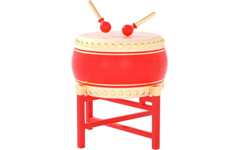 3d创意喜庆击鼓