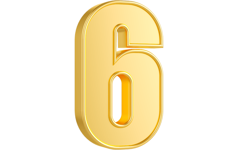 元素3D金属数字6