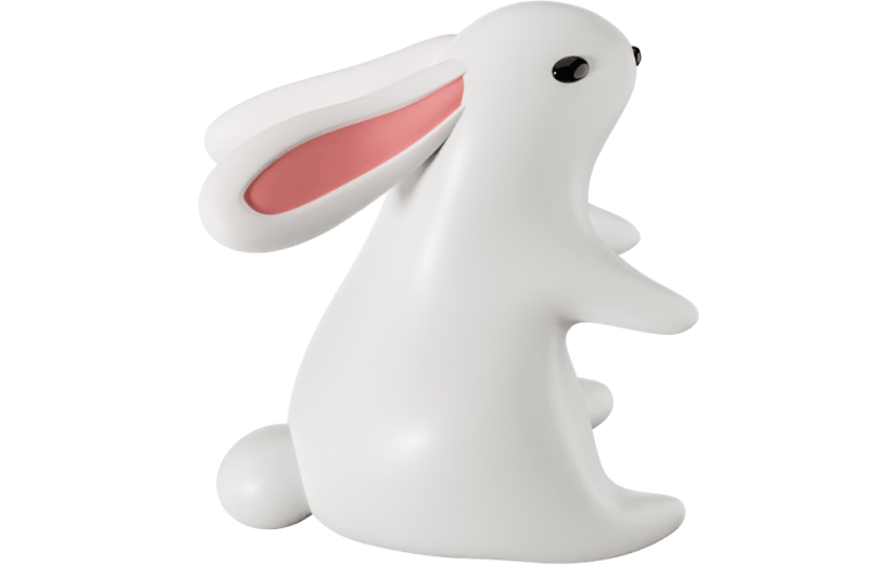 元素3D卡通白色兔子