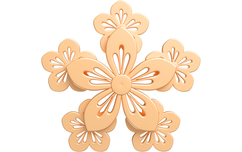 元素卡通3D传统立体花纹