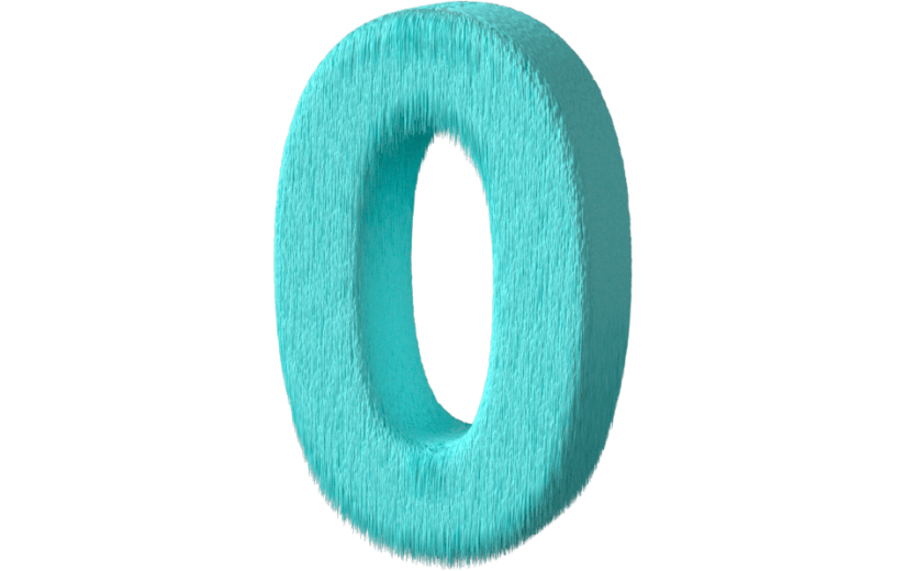 元素3D毛绒数字0