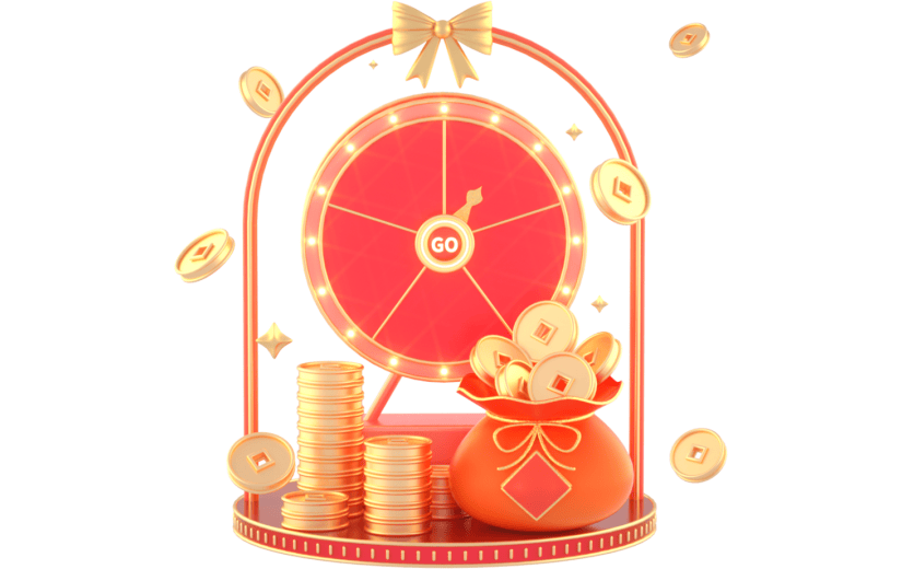 3D立体卡通创意转盘抽奖促销活动元素