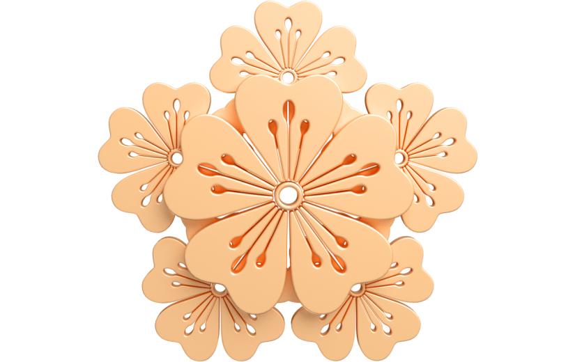 元素卡通3D传统立体花纹