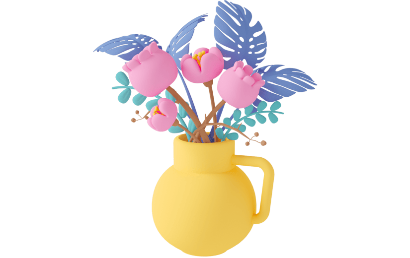 元素C4D立体黄色卡通花瓶
