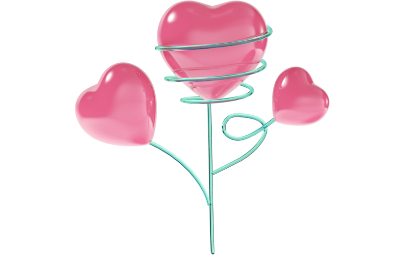 元素3D塑料质感爱心