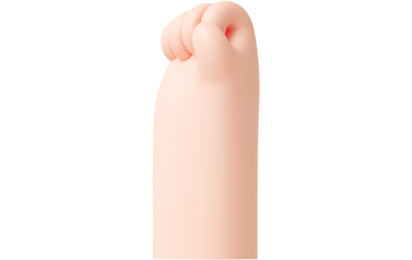 元素C4D立体粉色卡通握拳手势