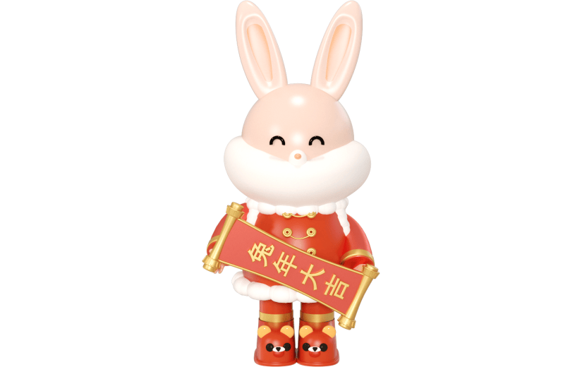 元素3D 冬季服饰卡通兔