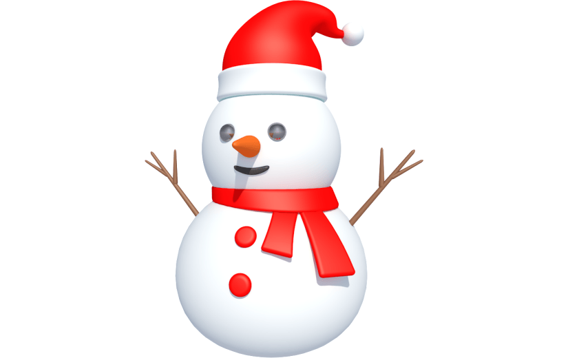 元素卡通3D圣诞雪人