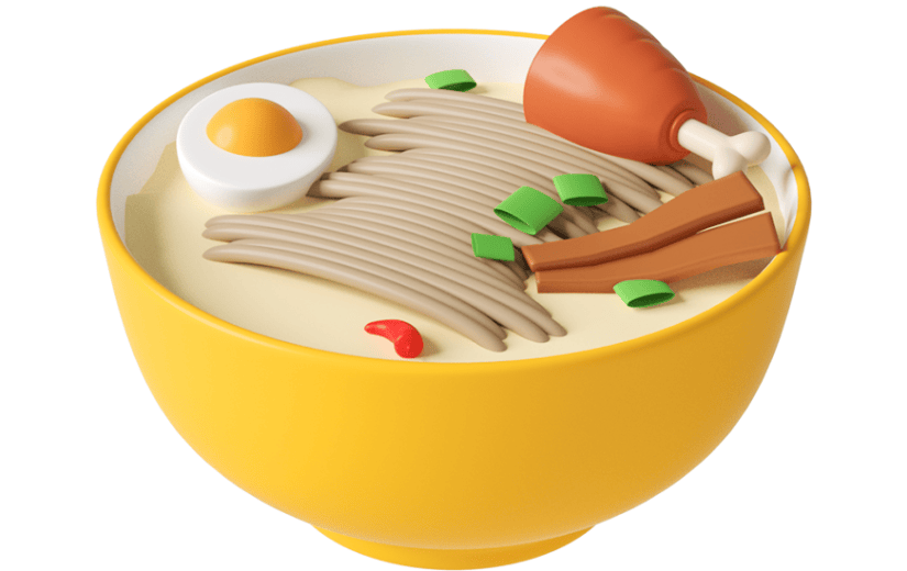 元素C4D立体黄色卡通面条