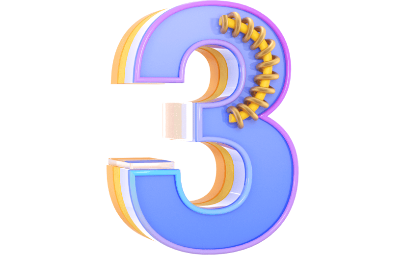 元素3D 数字3倒计时
