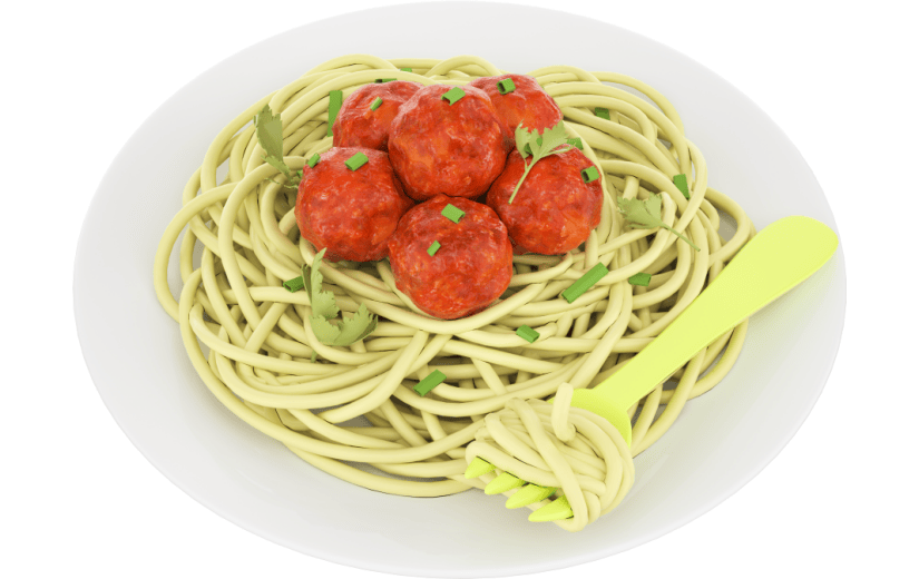 c4d面食拌面丸子叉字3d渲染元素