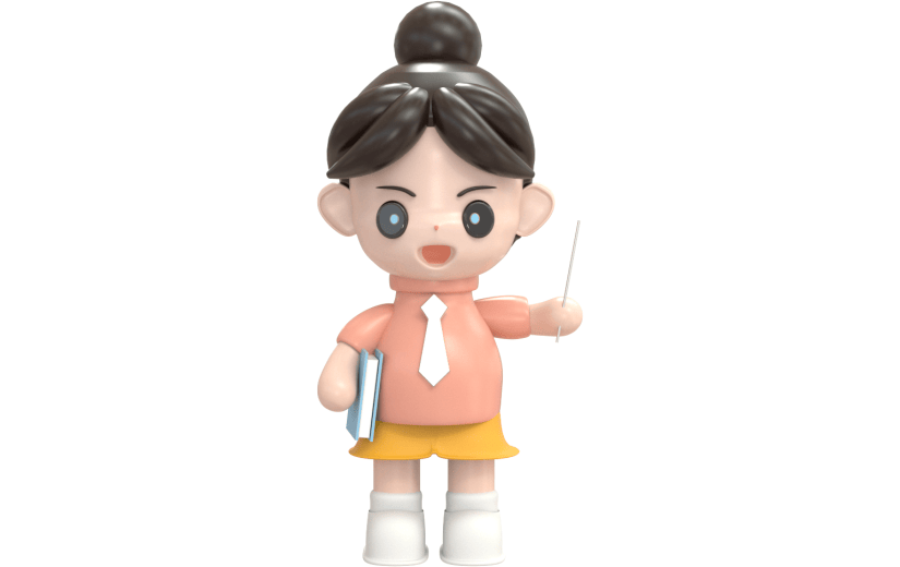 元素3D 手拿书本的女教师