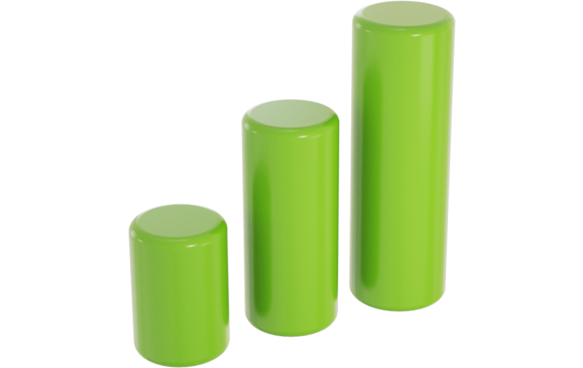 元素3D 柱状图 小元素 绿色