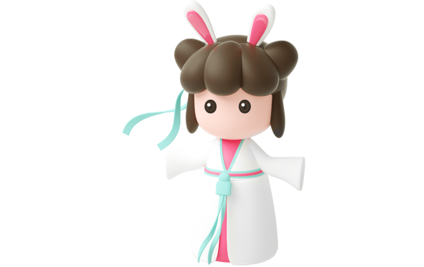 元素C4D立体白色卡通织女