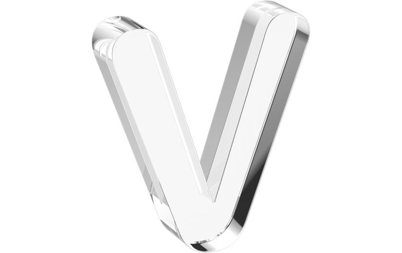 水晶3d立体数字字母v系列透明元素