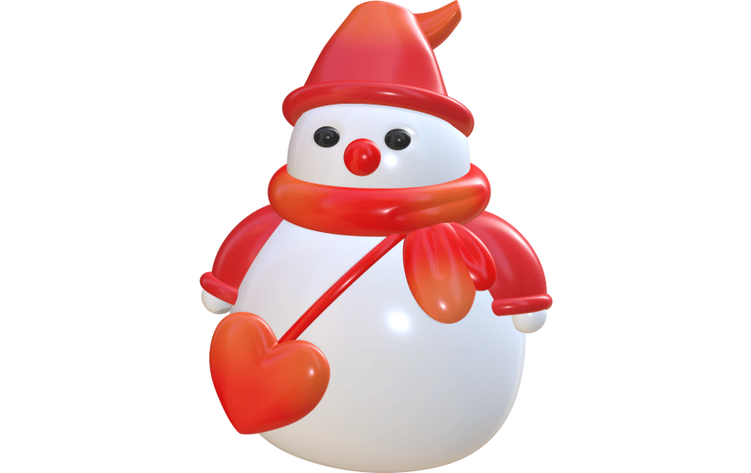 冬天3D雪人元素