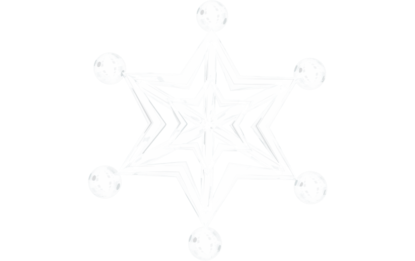 元素3D卡通透明雪花