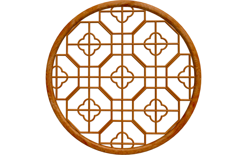 元素卡通3D国风窗户