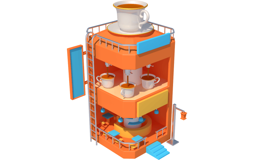 元素卡通3D咖啡店