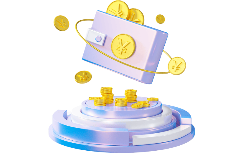 3D元素卡通金融钱包