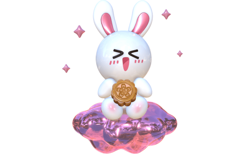 3D立体可爱小月兔