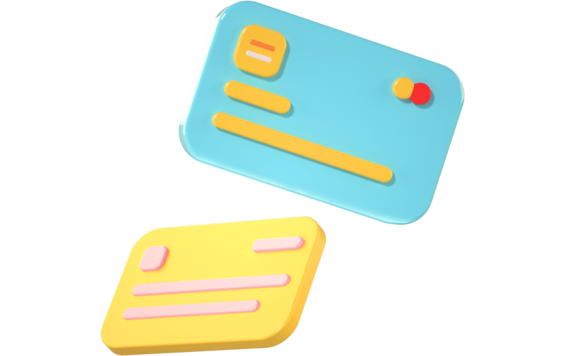 3D立体卡通创意信用卡卡片促销消费元素