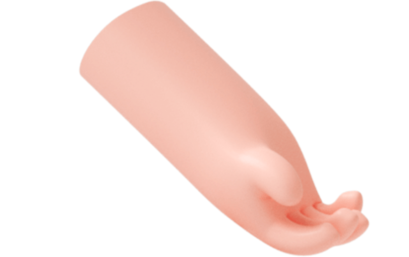 元素C4D立体粉色卡通索取手势