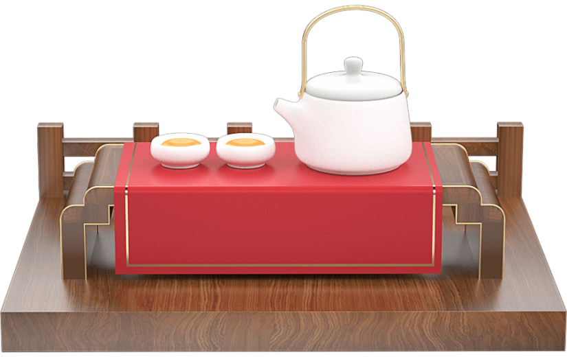 寒衣节茶文化茶壶茶桌3D元素
