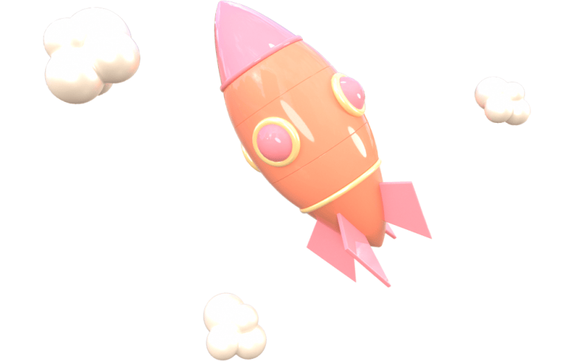c4d创意马卡龙系小飞船3d渲染元素