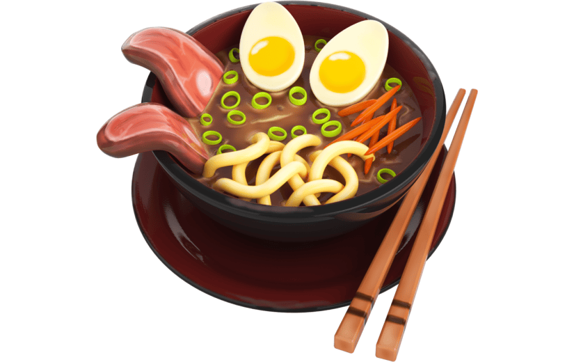 c4d面食汤面牛肉鸡蛋筷子3d渲染元素