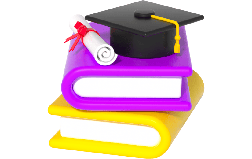 3d创意开学季教育书本学士帽