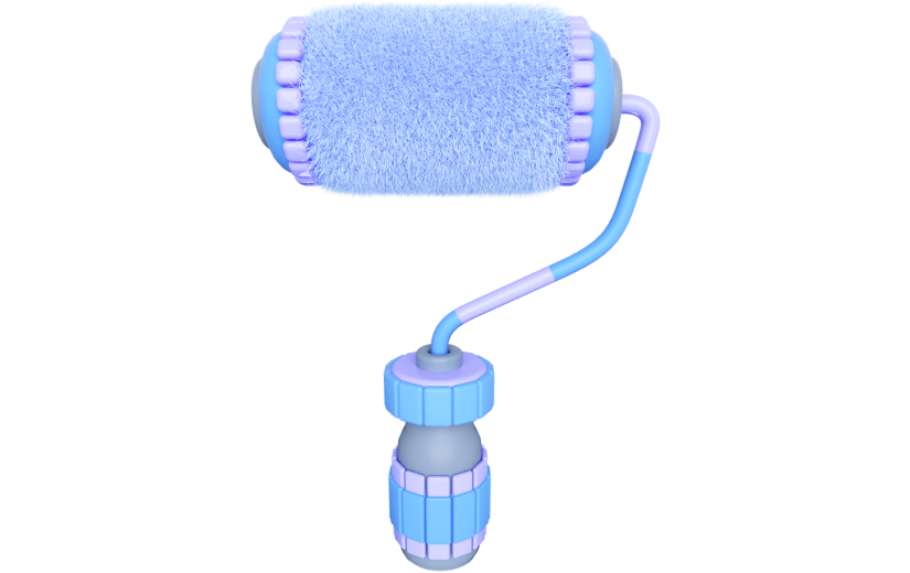 元素卡通3D滚筒刷