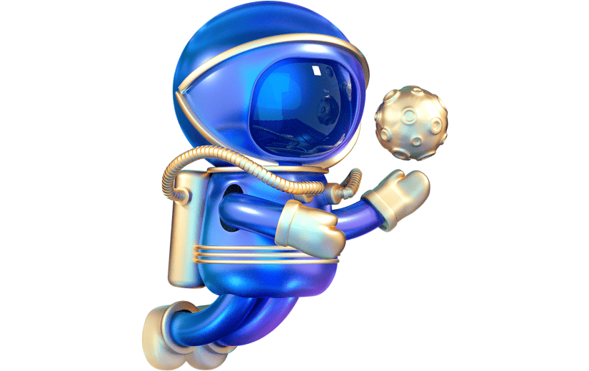 蓝色科技风元宇宙未来科技宇航员3D元素