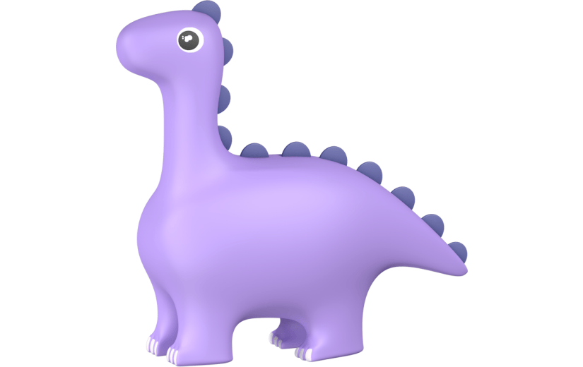 元素3D卡通紫色恐龙