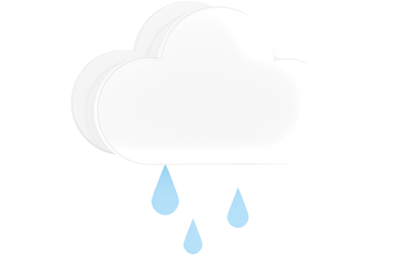 元素3D立体天气标志下雨