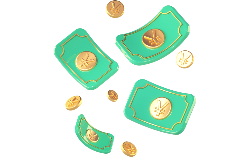 3D立体卡通创意钱币金币促销活动元素