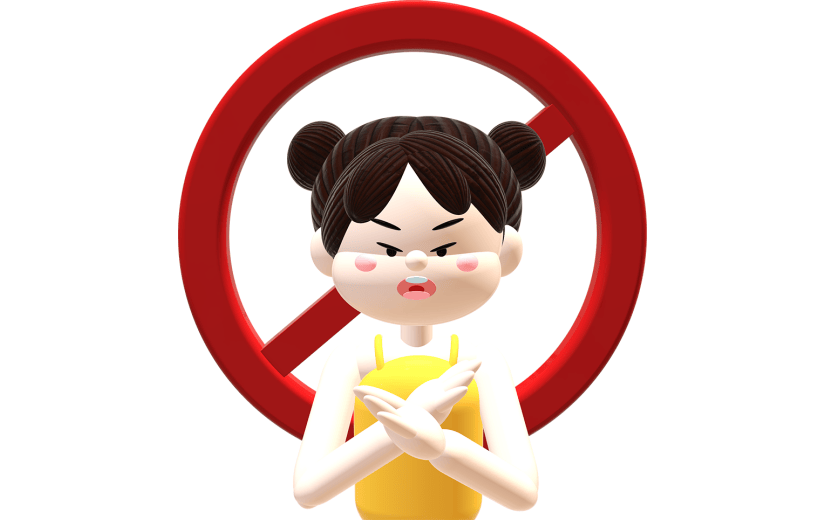 卡通立体3D暑假安全插画元素
