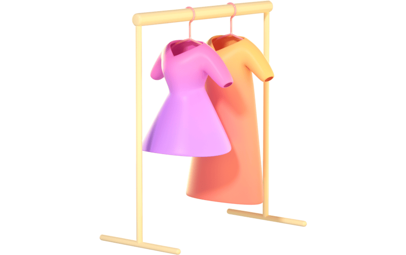 3D立体卡通创意服饰连衣裙衣架元素